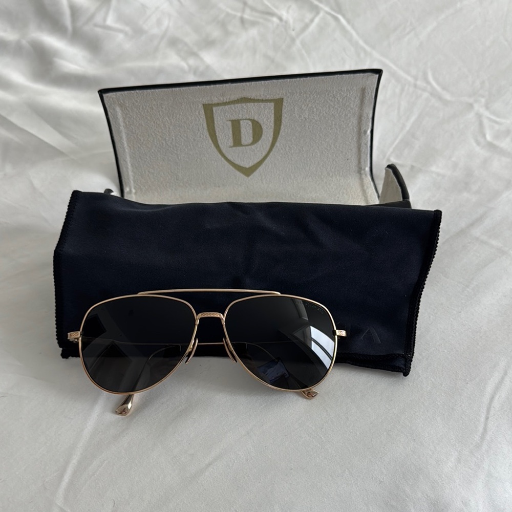 DITA Gold and Black Aviator Sunglasses, Flight 004